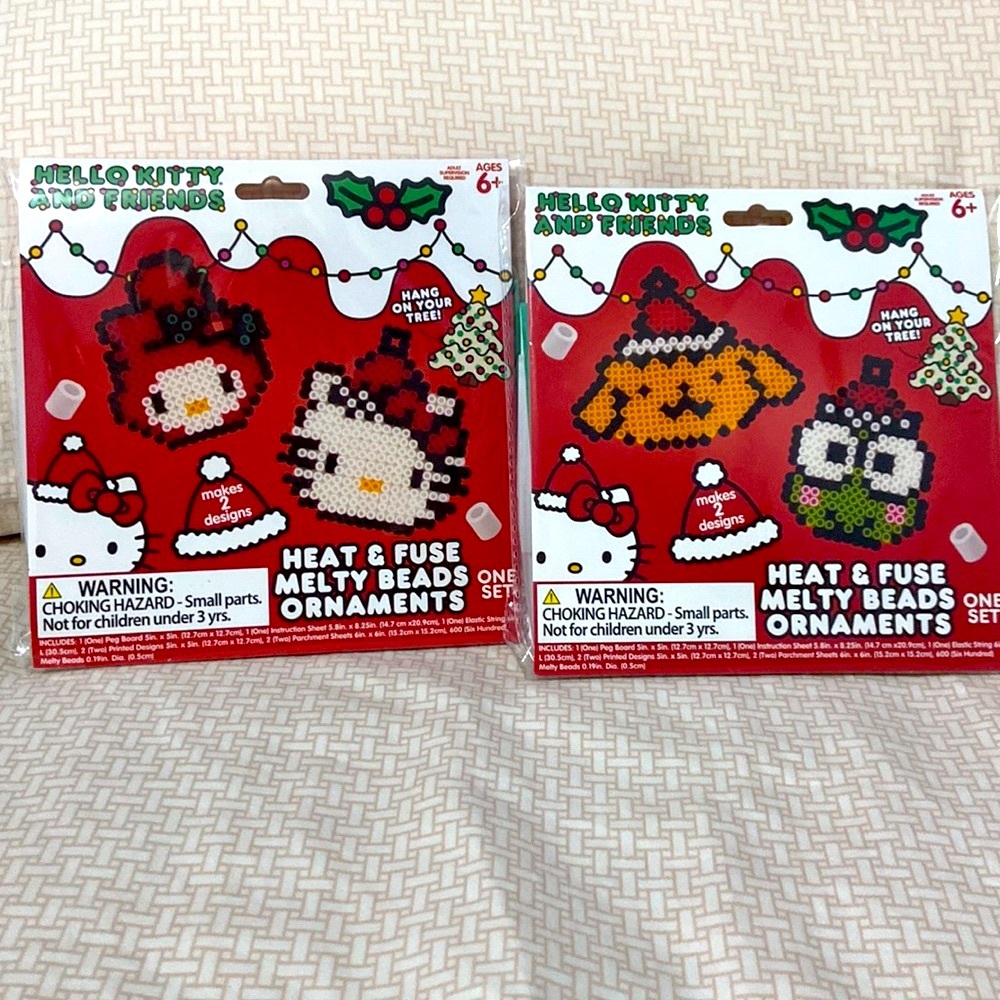Sanrio Hello Kitty Christmas  Melty Beads Ornaments NWT